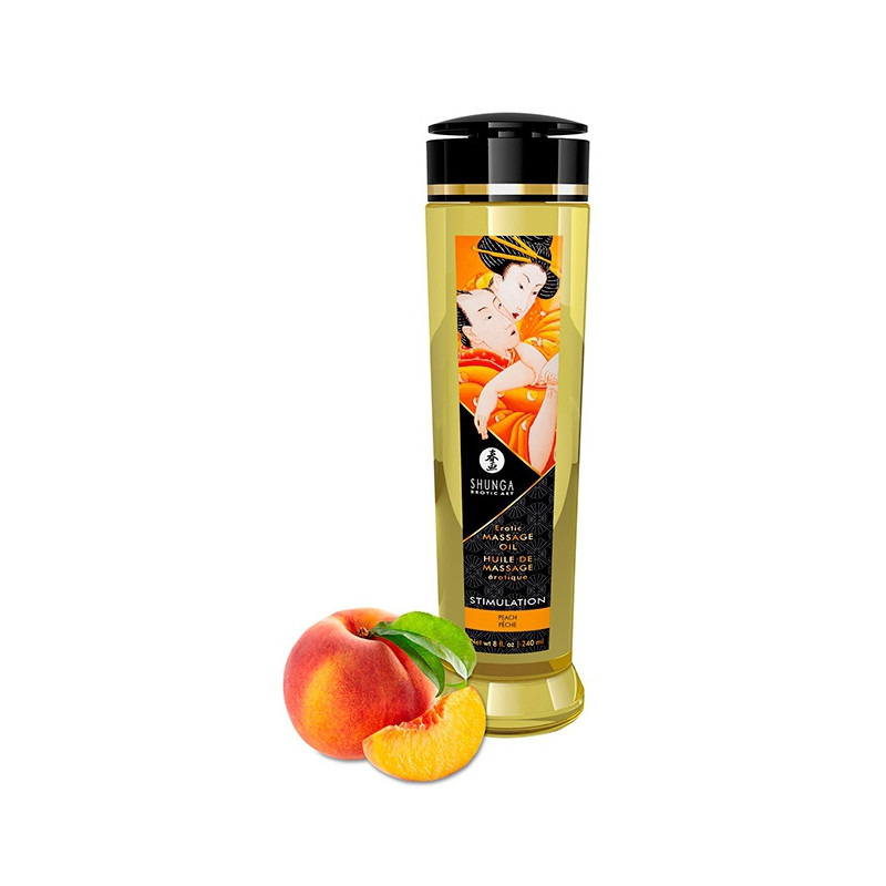 Shunga Huile de massage Stimulation Pêche 240mL